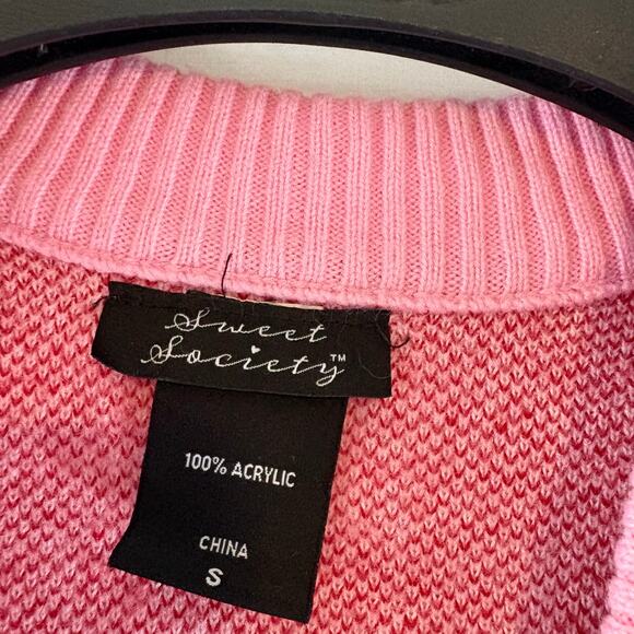 Sweet Society Hot Topic Mushroom Toadstool Print Cardigan Sweater Small Cropped - Picture 2 of 5